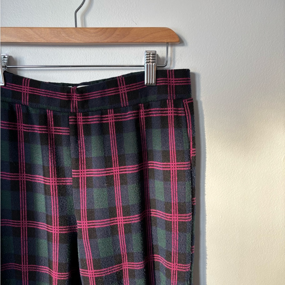 Urban Outfitters Black & Pink Plaid Wide-Leg Pants